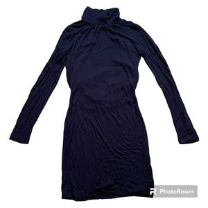 Target High Neck Open Back Long Sleeve Navy Dress Small